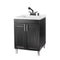 Tehila Black Vanity Cabinet and White Utility Sink with Black Finish Pull-Out Faucet