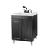 Tehila Black Vanity Cabinet and White Utility Sink with Black Finish Pull-Out Faucet