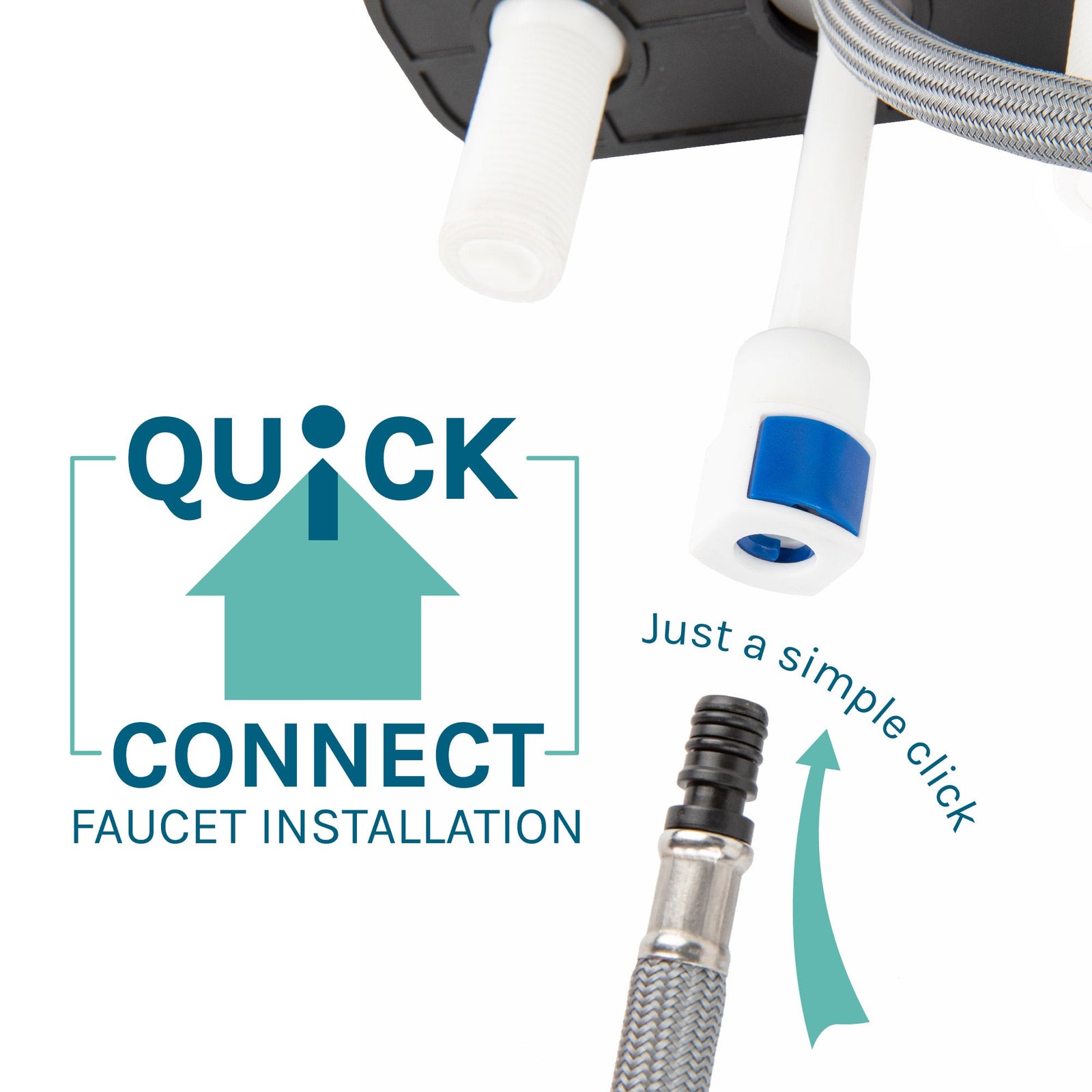 Tehila Black Vanity Cabinet and White Utility Sink with Black Finish Pull-Out Faucet