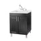 Tehila Black Vanity Cabinet and White Utility Sink with Chrome Finish Pull-Out Faucet