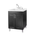 Tehila Black Vanity Cabinet and White Utility Sink with Chrome Finish Pull-Out Faucet