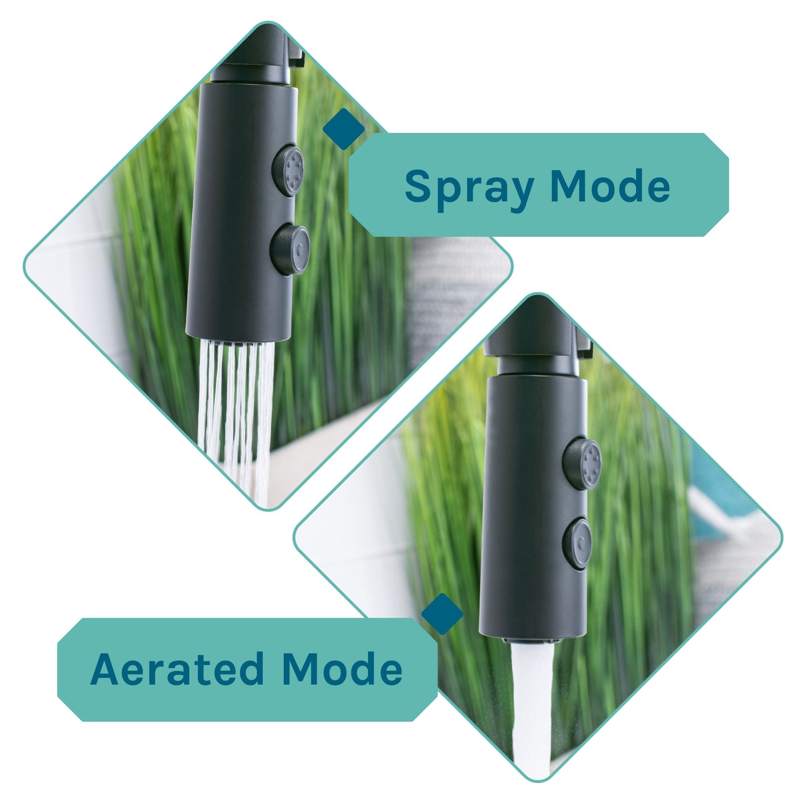 Tehila Black Vanity Cabinet and White Utility Sink with Black Finish High-Arc Coil Pull-Down Faucet