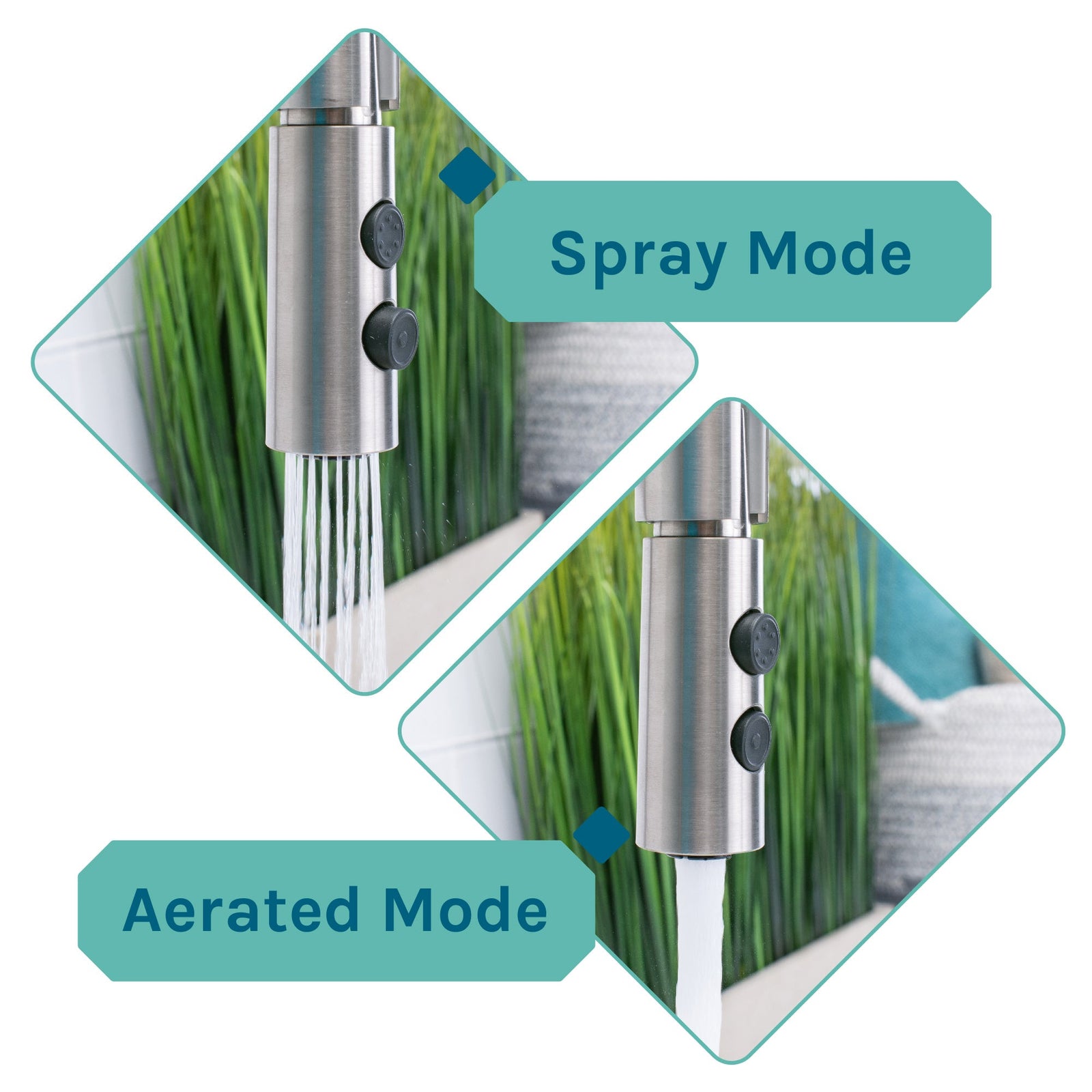 Tehila Black Vanity Cabinet and White Utility Sink with Stainless Steel Finish High-Arc Coil Pull-Down Faucet