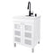 Tehila White Vanity Cabinet and White Utility Sink with Black Finish High-Arc Pull-Down Faucet