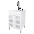 Tehila White Vanity Cabinet and White Utility Sink with Black Finish High-Arc Pull-Down Faucet