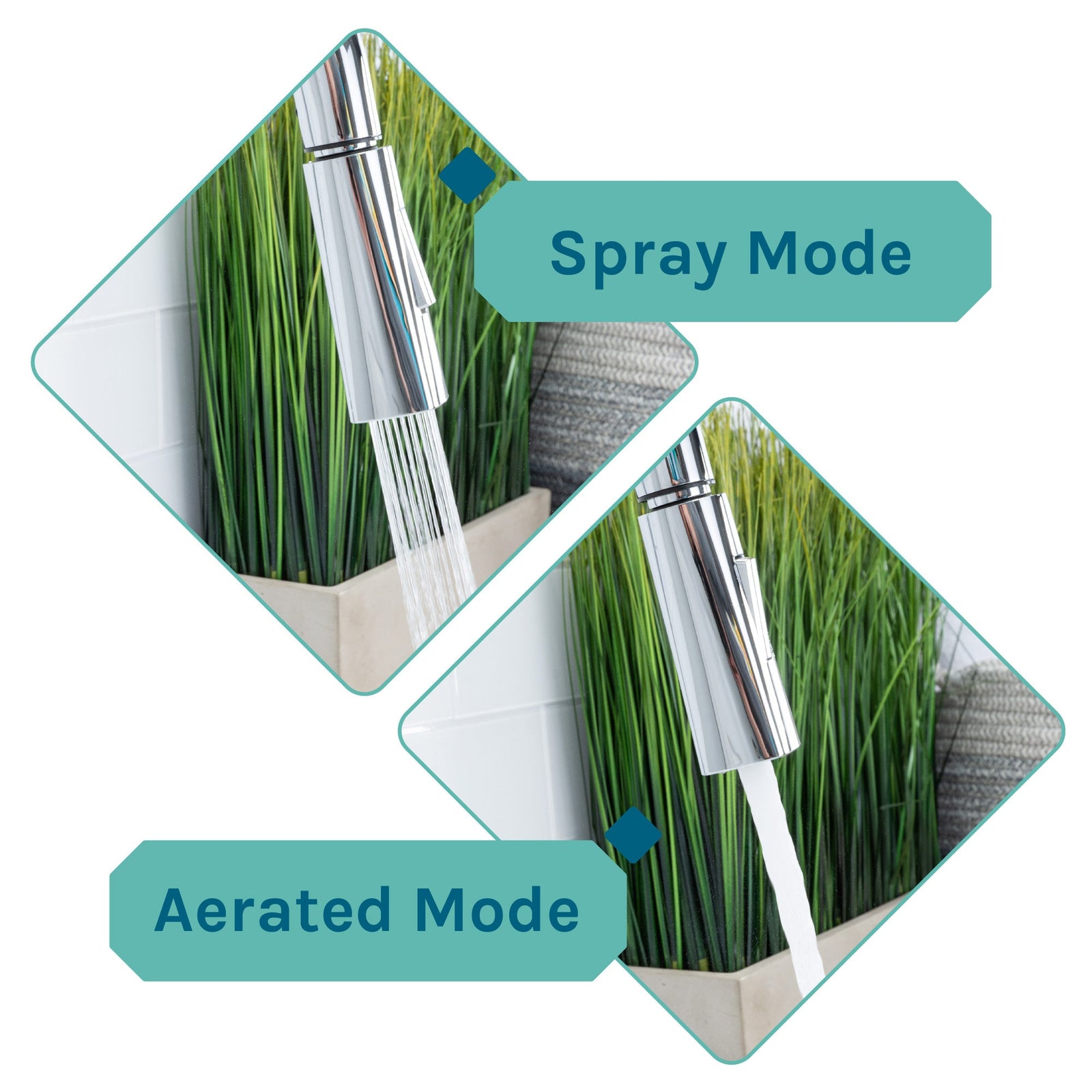 Tehila White Vanity Cabinet and White Utility Sink with Chrome Finish High-Arc Pull-Down Faucet