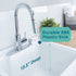 Tehila White Vanity Cabinet and White Utility Sink with Chrome Finish High-Arc Pull-Down Faucet