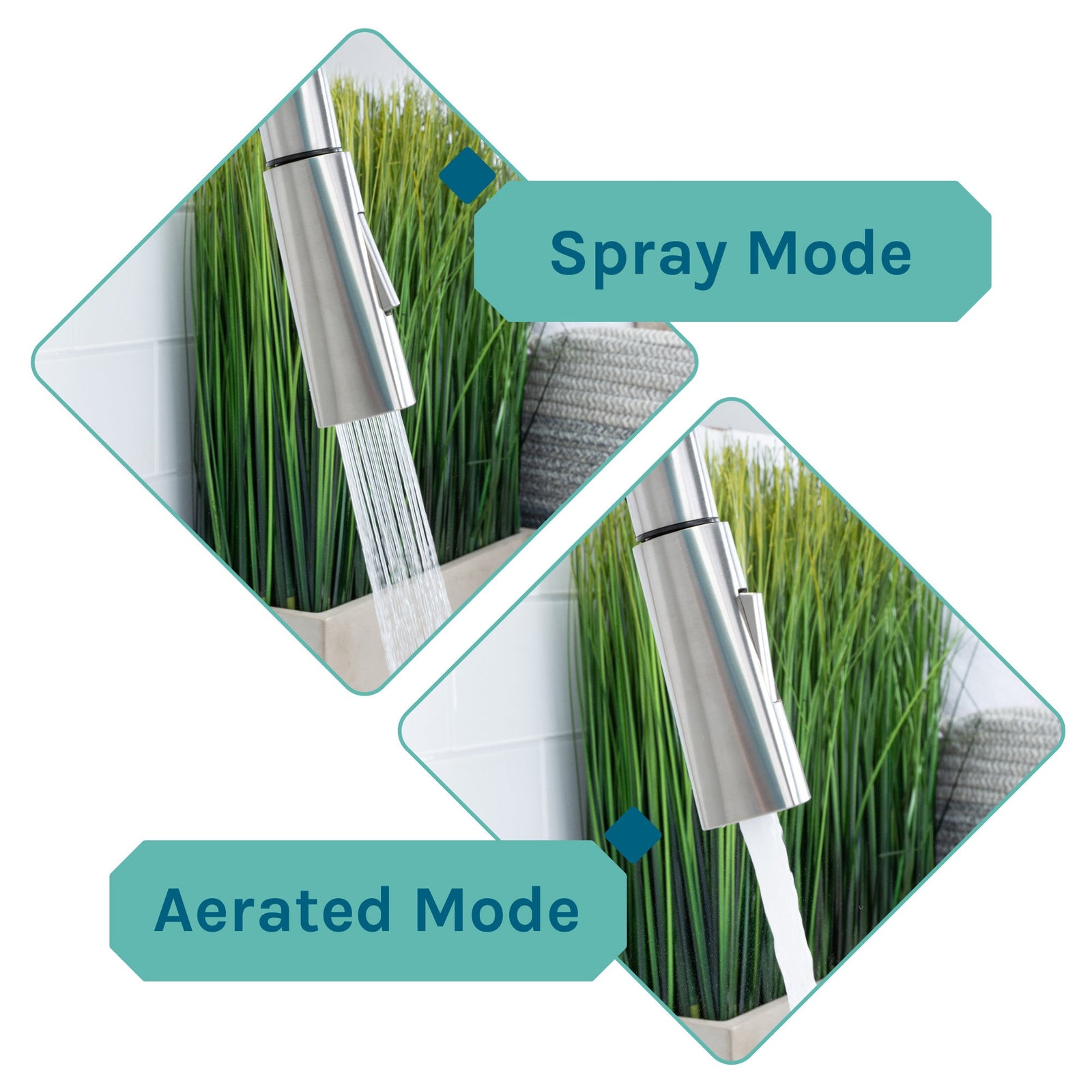 Tehila White Vanity Cabinet and White Utility Sink with Stainless Steel Finish High-Arc Pull-Down Faucet