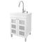 Tehila White Vanity Cabinet and White Utility Sink with Stainless Steel Finish High-Arc Pull-Down Faucet