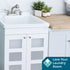Tehila White Vanity Cabinet and White Utility Sink with Stainless Steel Finish Pull-Out Faucet