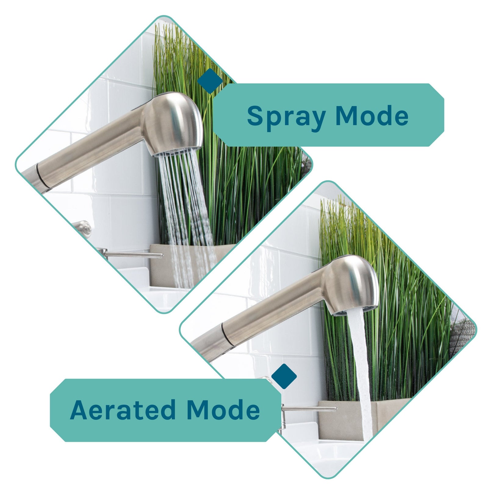 Tehila White Vanity Cabinet and White Utility Sink with Stainless Steel Finish Pull-Out Faucet