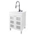 Tehila White Vanity Cabinet and White Utility Sink with Black Finish High-Arc Coil Pull-Down Faucet
