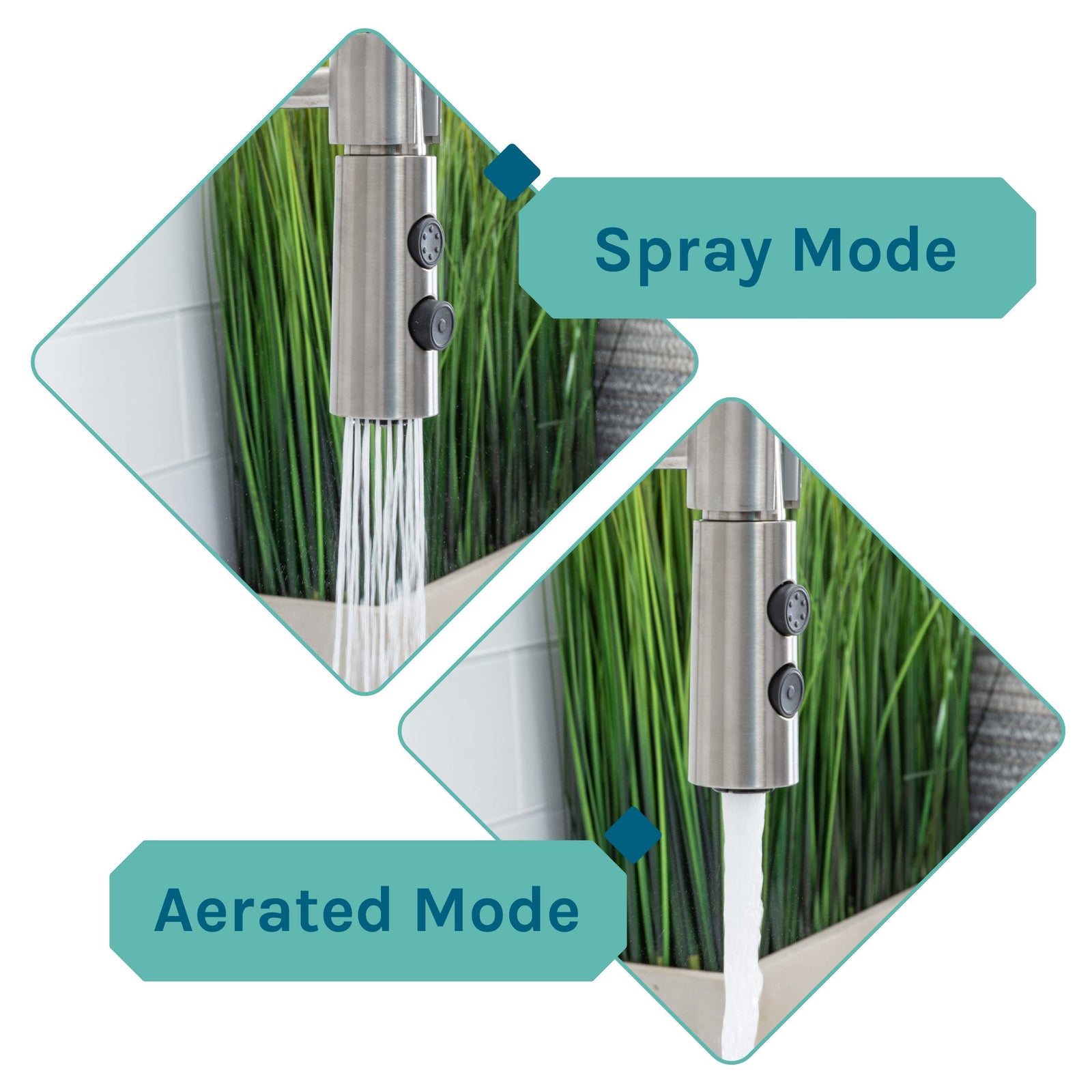 Tehila White Vanity Cabinet and White Utility Sink with Stainless Steel Finish High-Arc Coil Pull-Down Faucet