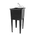 Tehila Space Saver Freestanding Black Utility Sink with Chrome Finish Pull-Out Faucet
