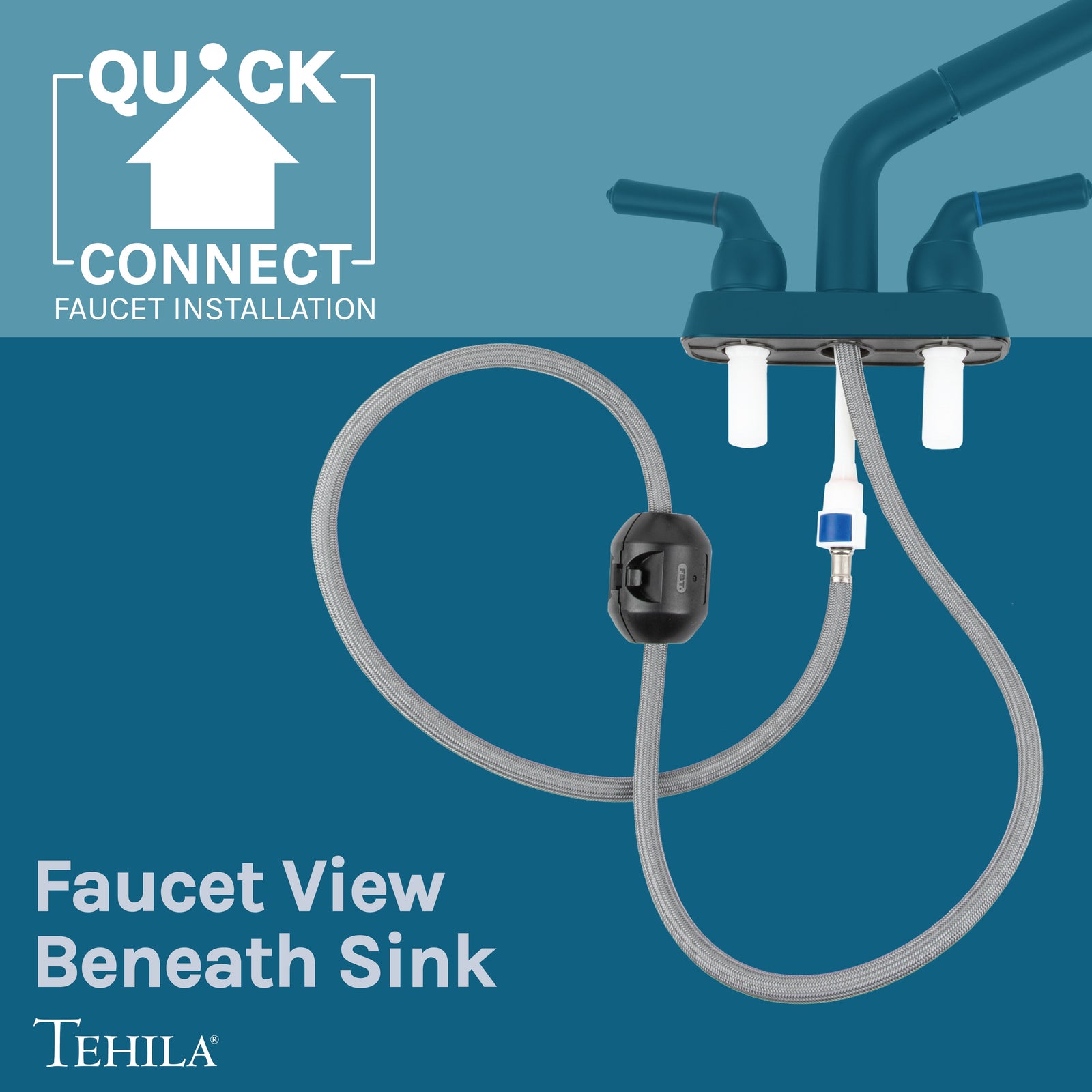 Tehila Space Saver Freestanding Grey Utility Sink with Black Finish Pull-Out Faucet