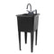 Tehila Space Saver Freestanding Black Utility Sink with Black Finish Gooseneck Faucet and Side Sprayer