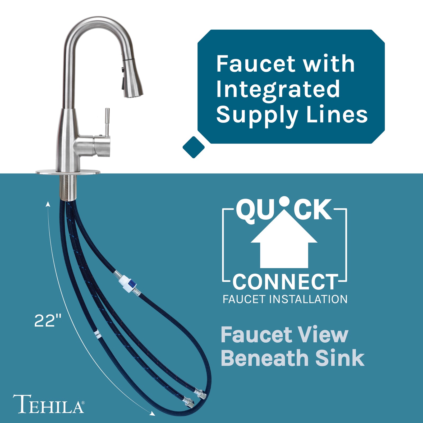 Tehila Space Saver Freestanding Grey Utility Sink with Stainless Steel Finish Low-Profile Pull-Down Faucet