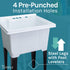 Tehila Luxe Freestanding White Utility Sink with Drainage Kit, No Supply Lines, No Strainer Basket