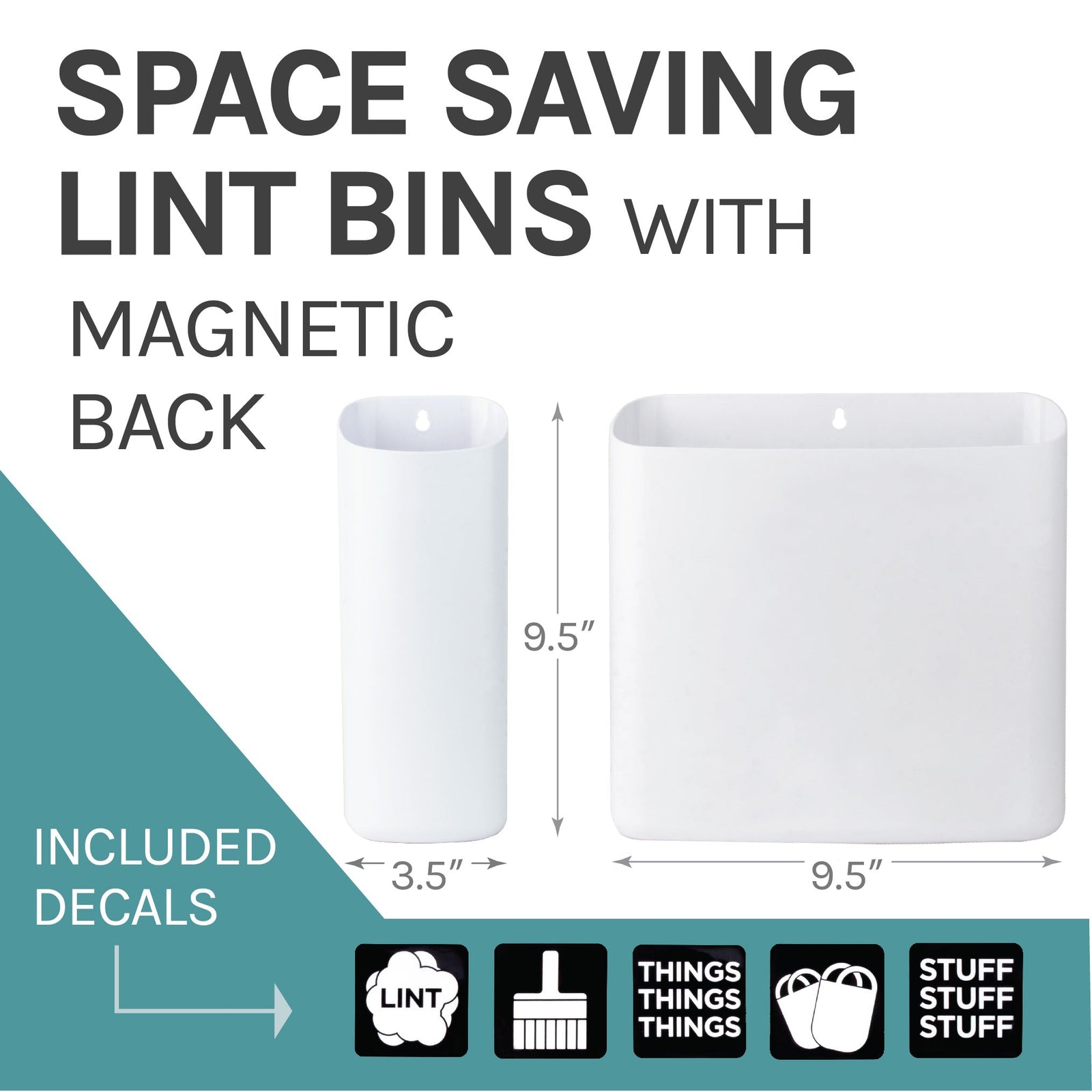 Magnetic Lint Bin Combo Pack (White)