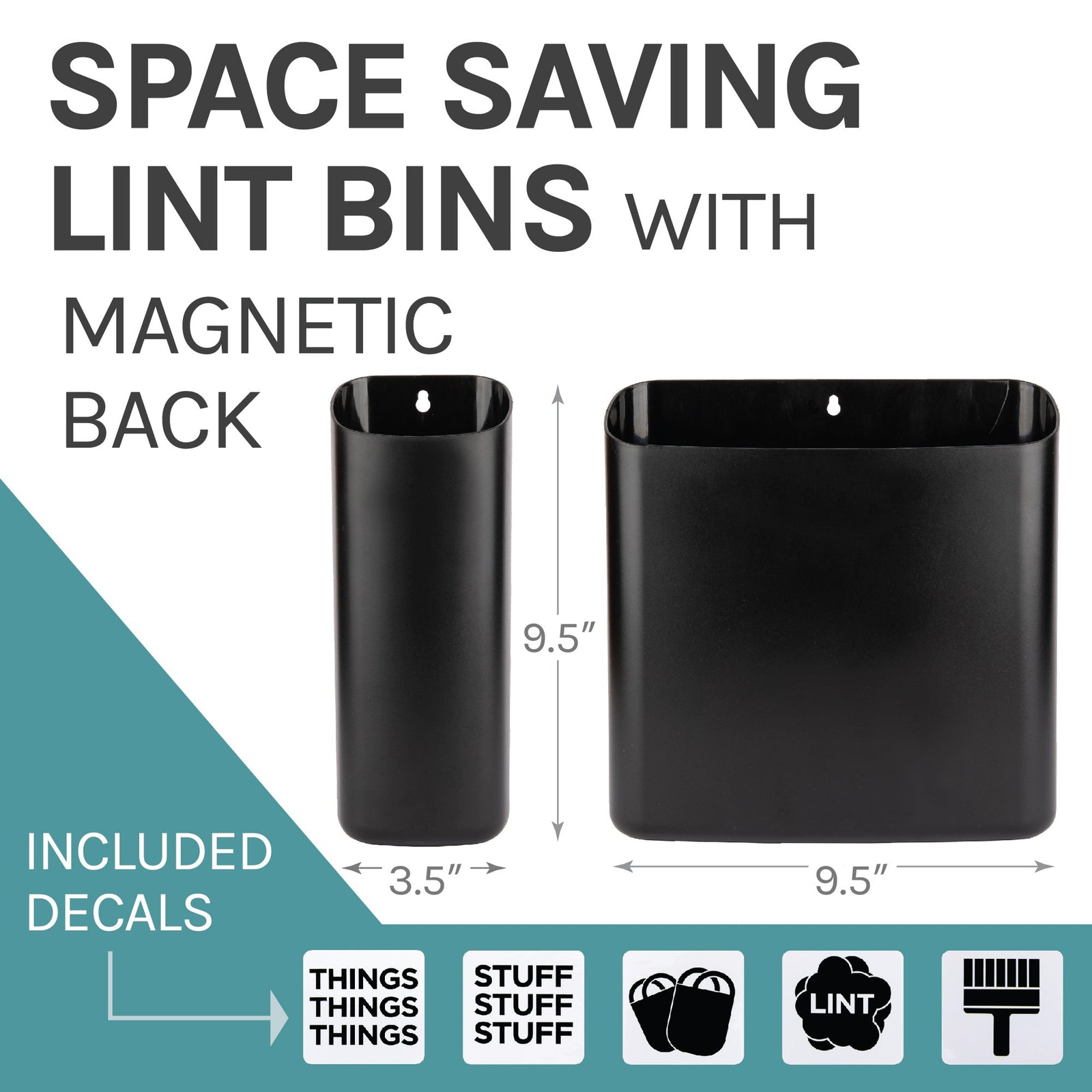 Magnetic Lint Bin Combo Pack (Black)