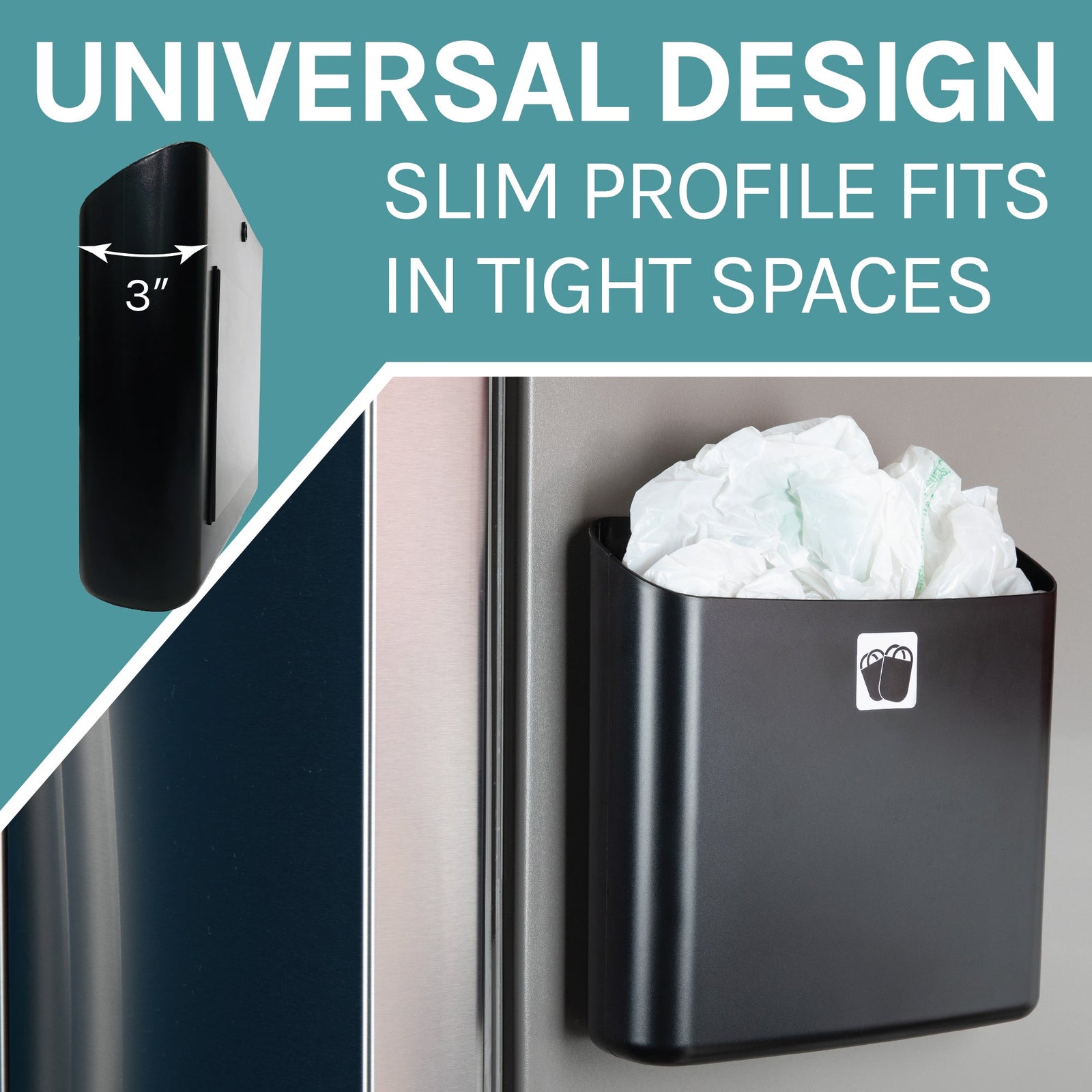 Large Magnetic Lint Bin (Black)