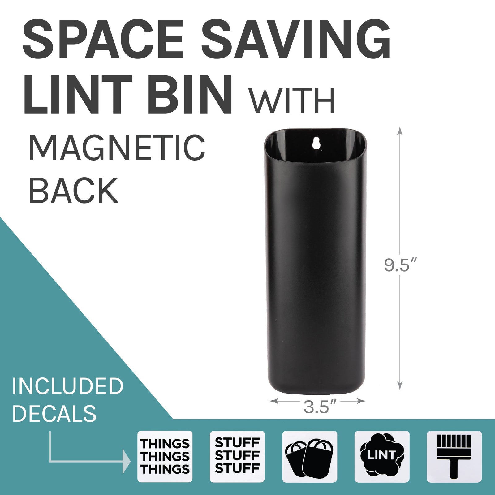 Small Magnetic Lint Bin (Black)