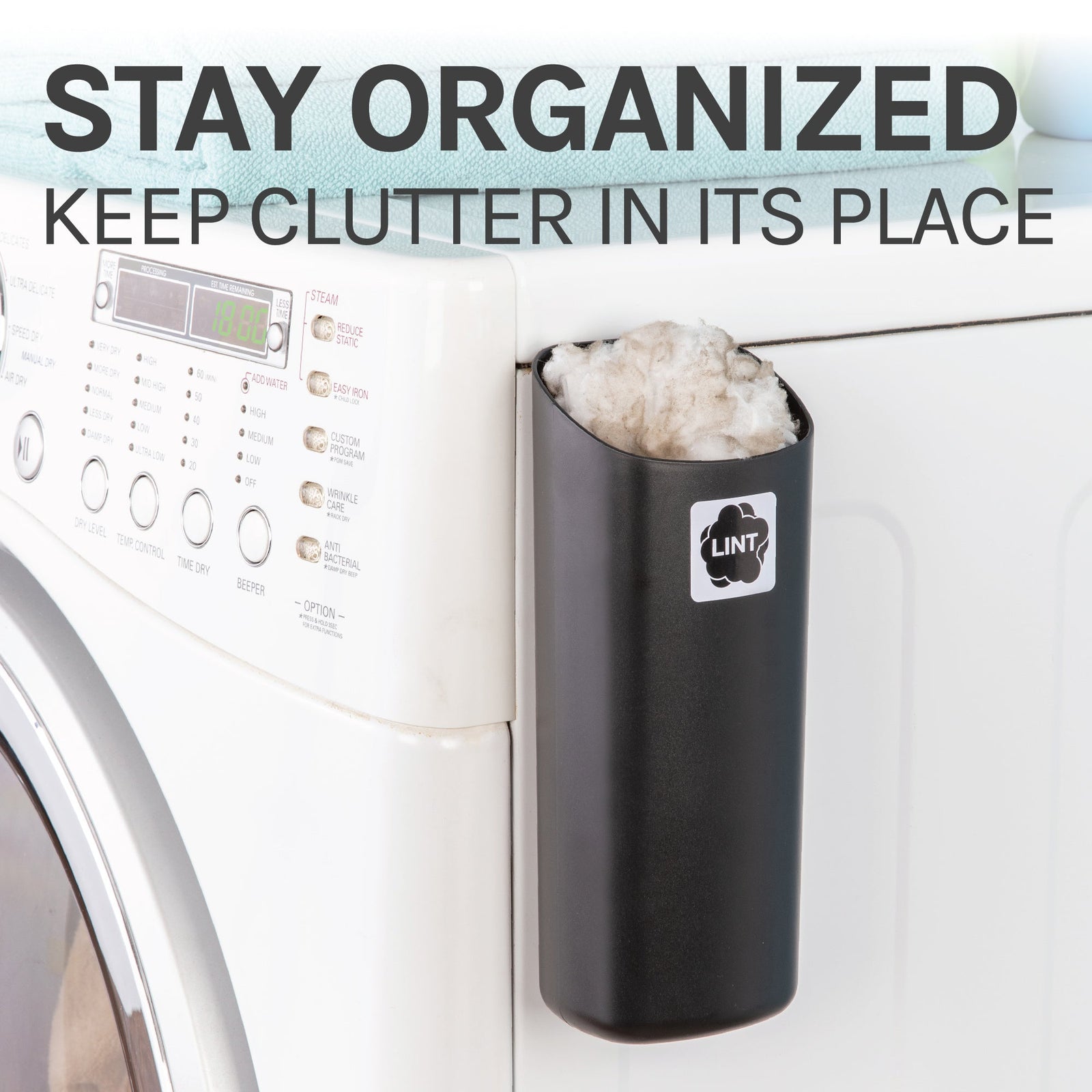 Small Magnetic Lint Bin (Black)