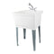 Tehila Standard Freestanding White Utility Sink with Chrome Finish Pull-Out Faucet
