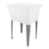Tehila Standard Freestanding White Utility Sink with Grey Legs, Water Supply Lines Included