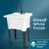 Tehila Luxe Freestanding White Utility Sink with Black Finish High-Arc Coil Pull-Down Faucet