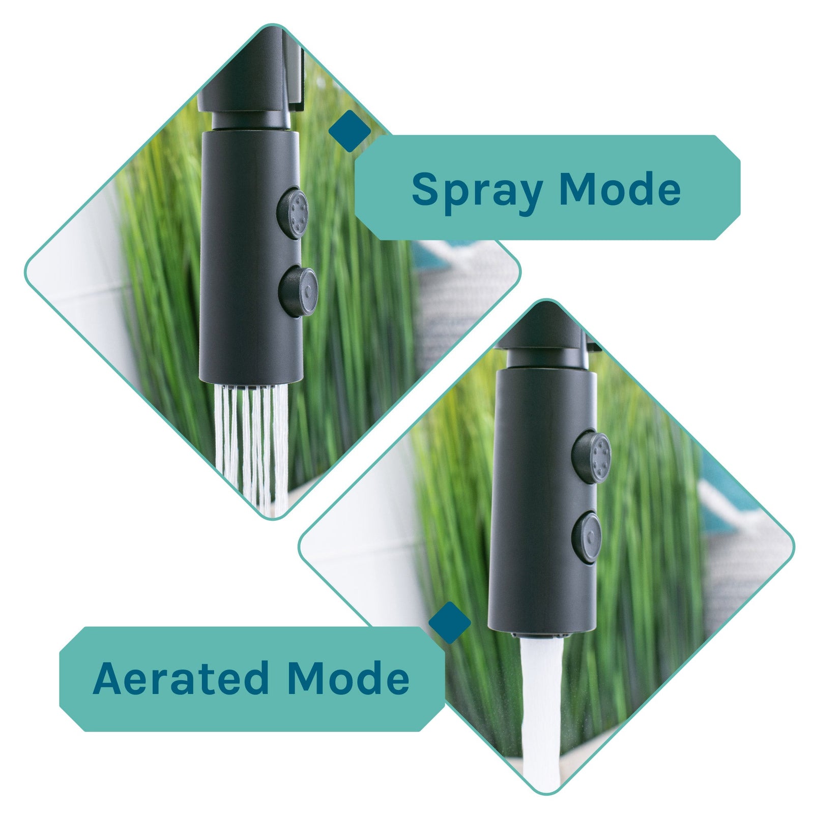 Tehila Luxe Freestanding White Utility Sink with Black Finish High-Arc Coil Pull-Down Faucet