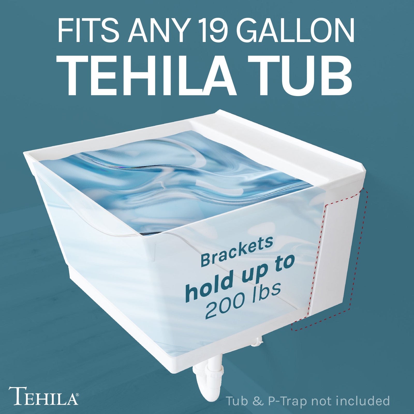 Tehila White Wall Mounting Kit for Tehila Standard Sinks