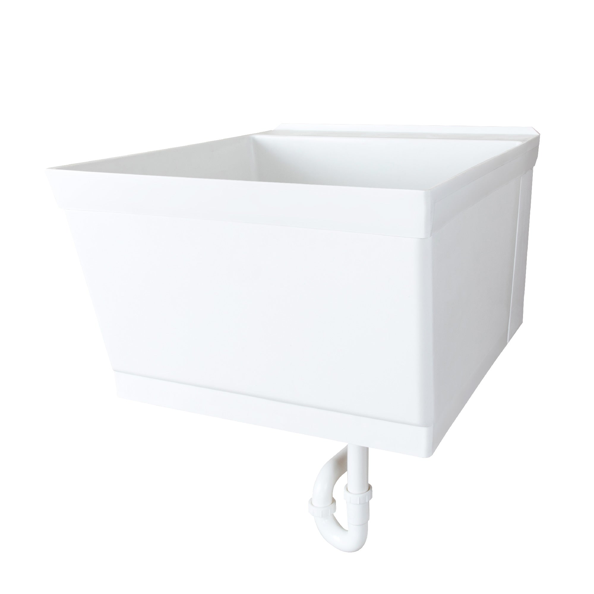 Tehila Standard Wall-Mounted White Utility Sink, Water Supply Lines Included