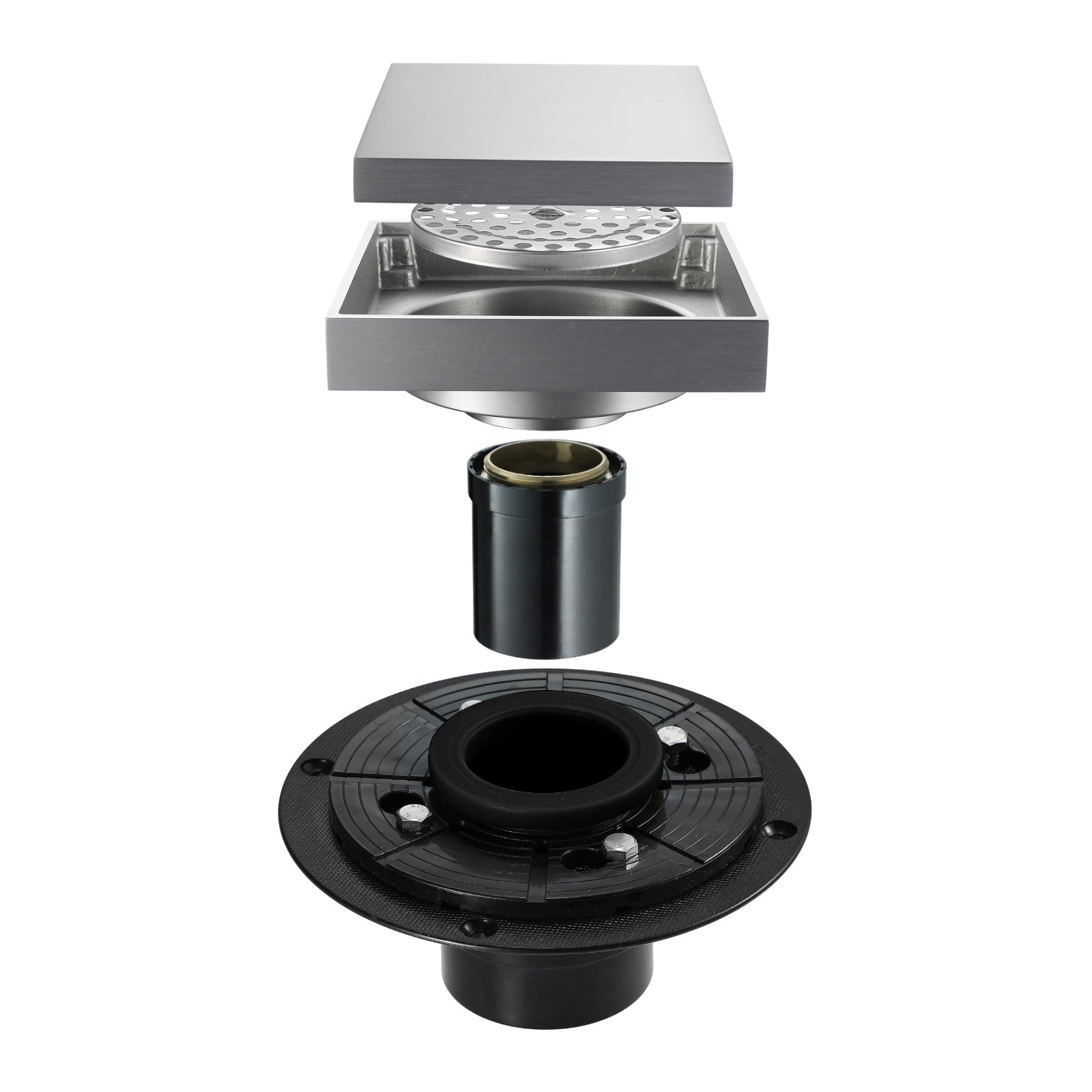 Brushed nickel stainless floor drain 6x6inch
