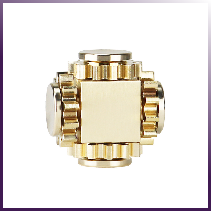 Brass Cube Gears Spinner Stress-Relieving Gadget
