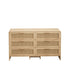 Modern Arc Shaped Corner Rattan Cabinet With 6 Drawers