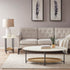 Oval End Table - White / Natural