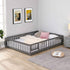 Solid Floor Bed With Door And Fence For Children