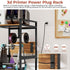 3D Printer Stand With Filament Storage, T-Type Holder, Built In Power Panelб Open Frame Printer Workstation - Black