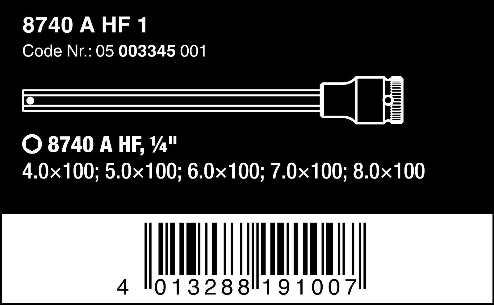 Wera 8740 A HexPlus HF 1 Zyklop Socket Set 1/4