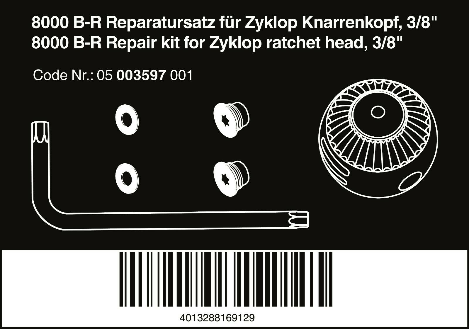Wera 8000 B-R Zyklop Socket Wrench Repair Kit 3/8" 05003597001