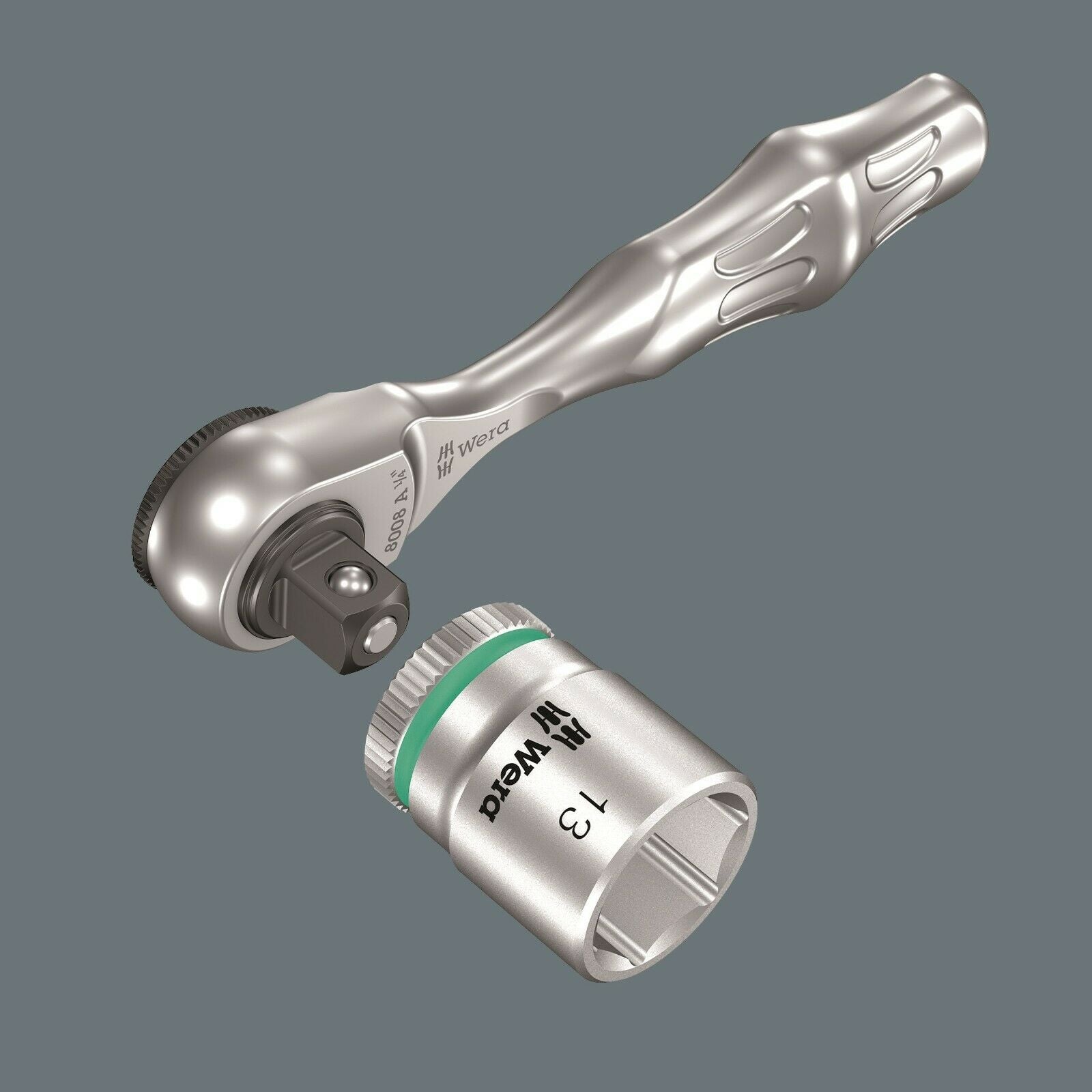 Wera 8008 A Zyklop Mini 3 Socket Wrench 1/4" Drive 05003793001