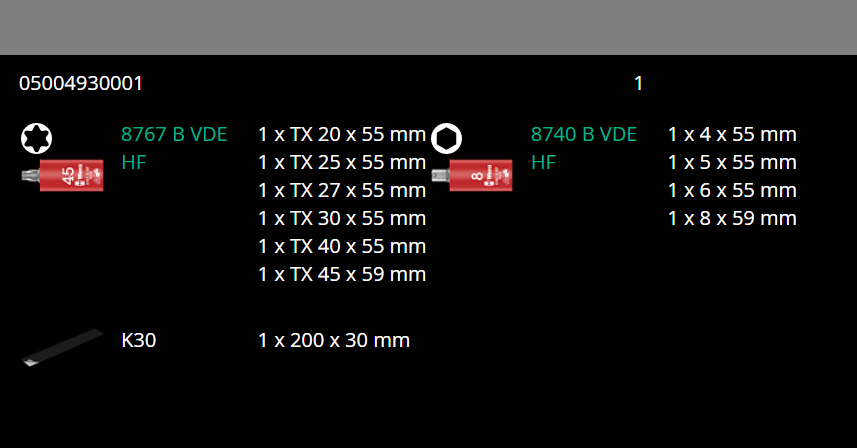 Wera 8767 B VDE HF Belt B VDE 1 Zyklop TORX® Socket Set 3/8