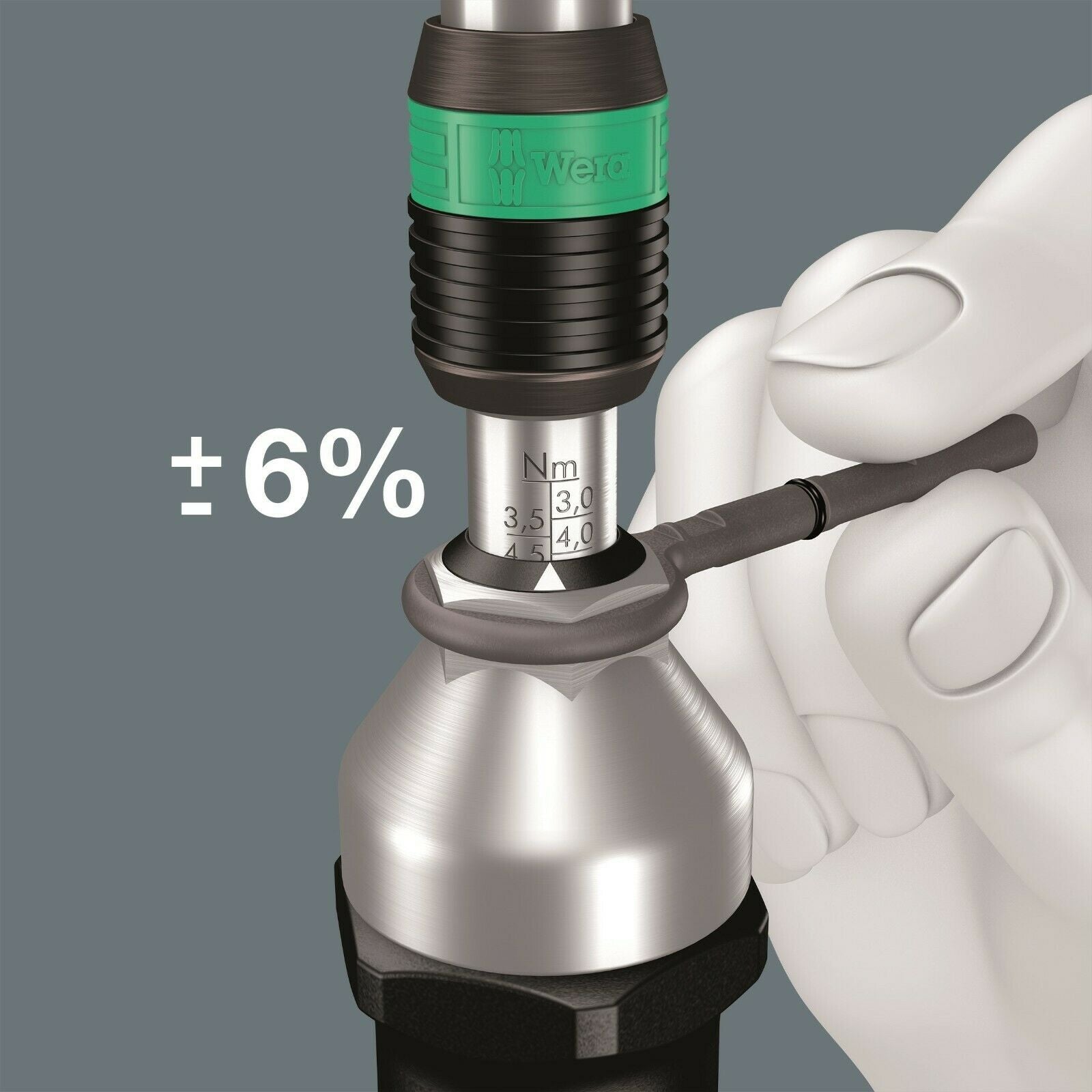 Wera 7443 Adjustable Pistol Grip Torque Screwdriver 4 - 8.8 Nm 1/4