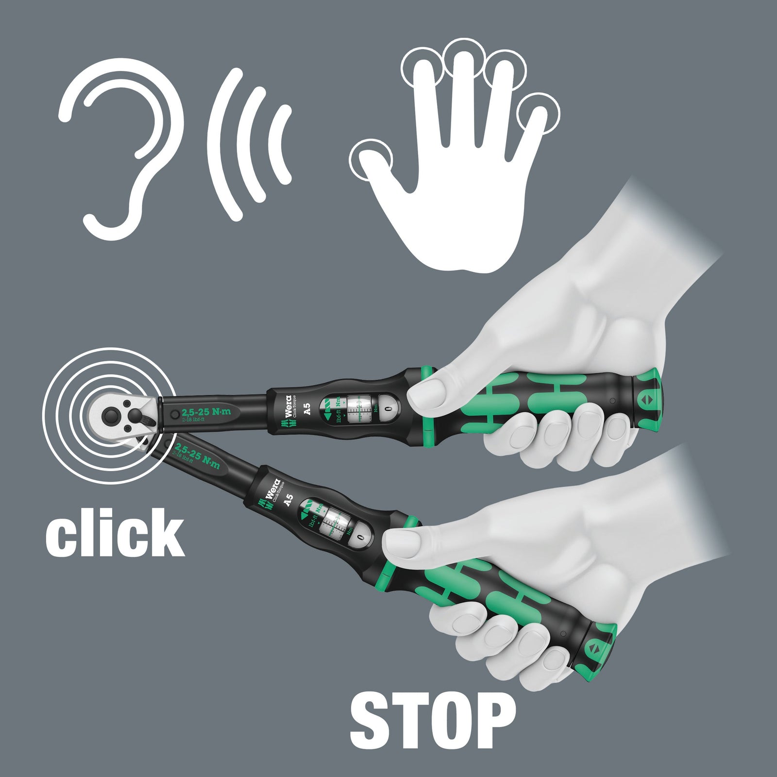 Wera C 3 Click-Torque Reversable Wrench 40 - 200 Nm 1/2