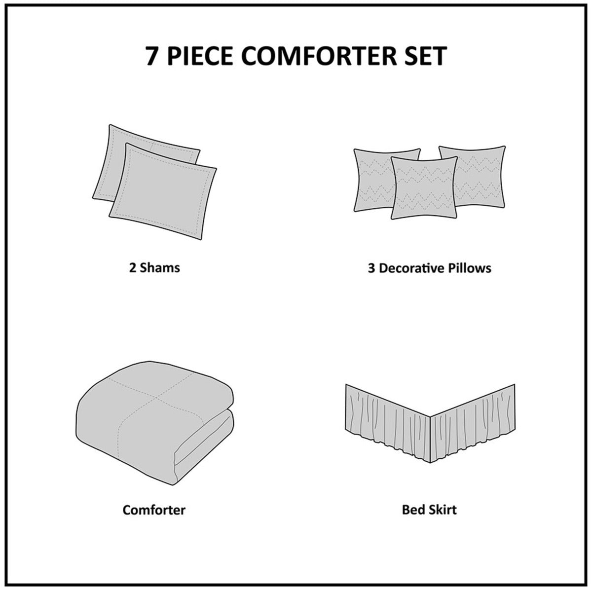 7 Piece Purple Faux Suede Comforter Set Full Size
