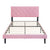 Modern Upholstered Platform Bed Frame With Button Tufted Fabric Headboard
