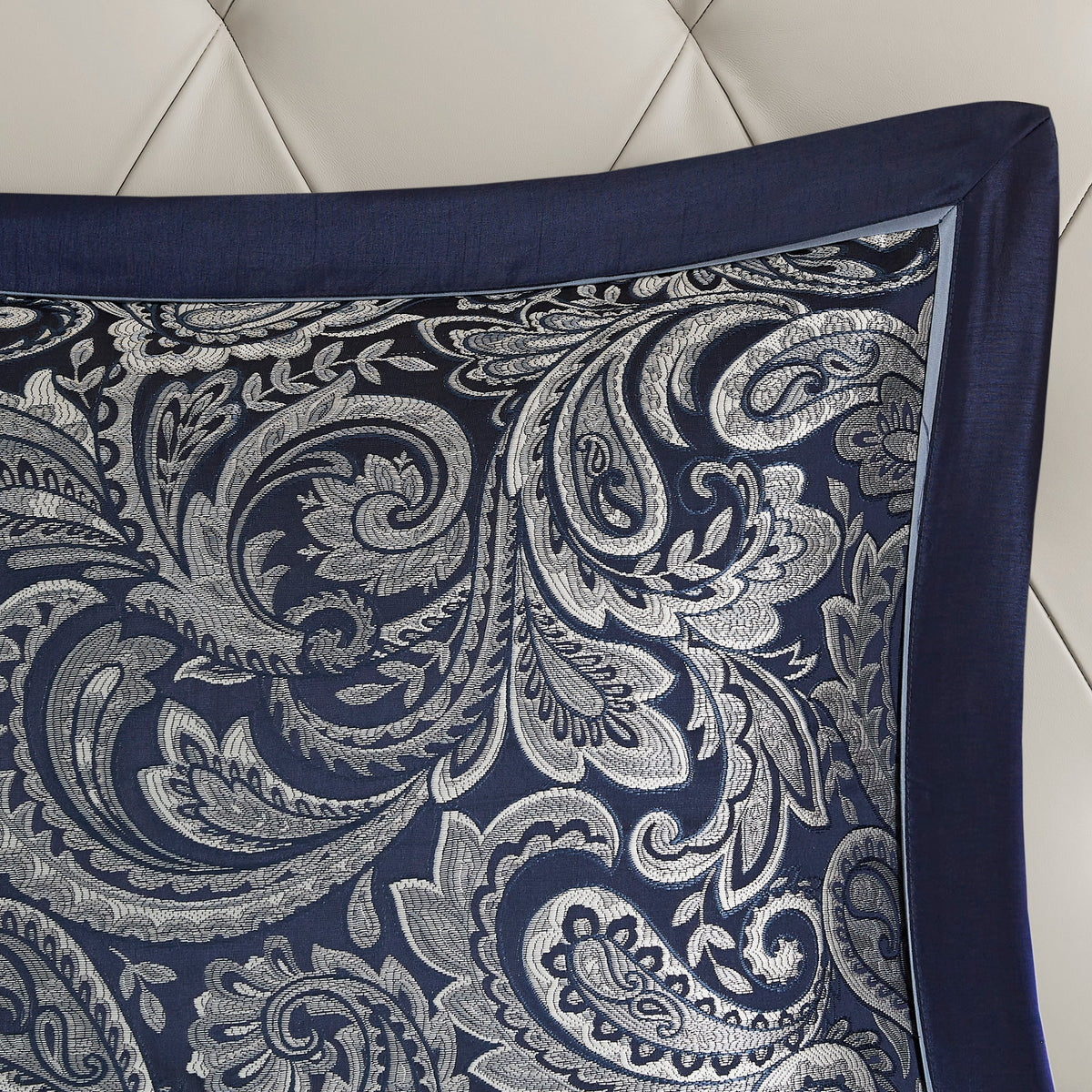 12 Piece Comforter Set with Cotton Bed Sheets Navy Queen