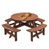 8 Person Wooden Picnic Table Outdoor Camping Dining Table with Seat