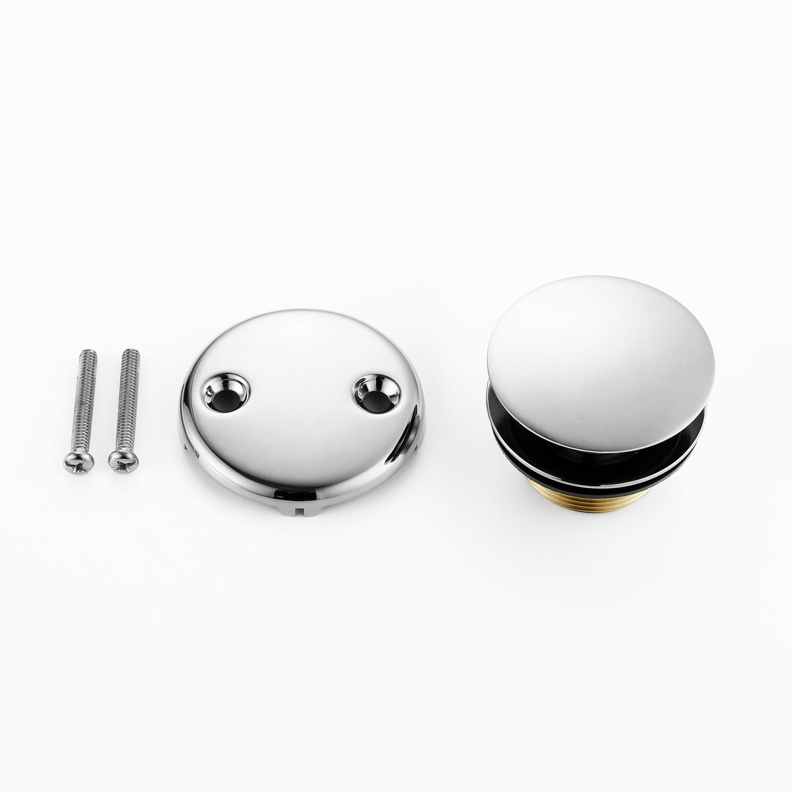 Tip-Toe Tub Trim Set with Two-Hole Overflow Faceplate, Replacement Bath Drain Trim Kit with 2-Hole Overflow Faceplate and Universal Fine/Coarse Thread 7 finishing colors available